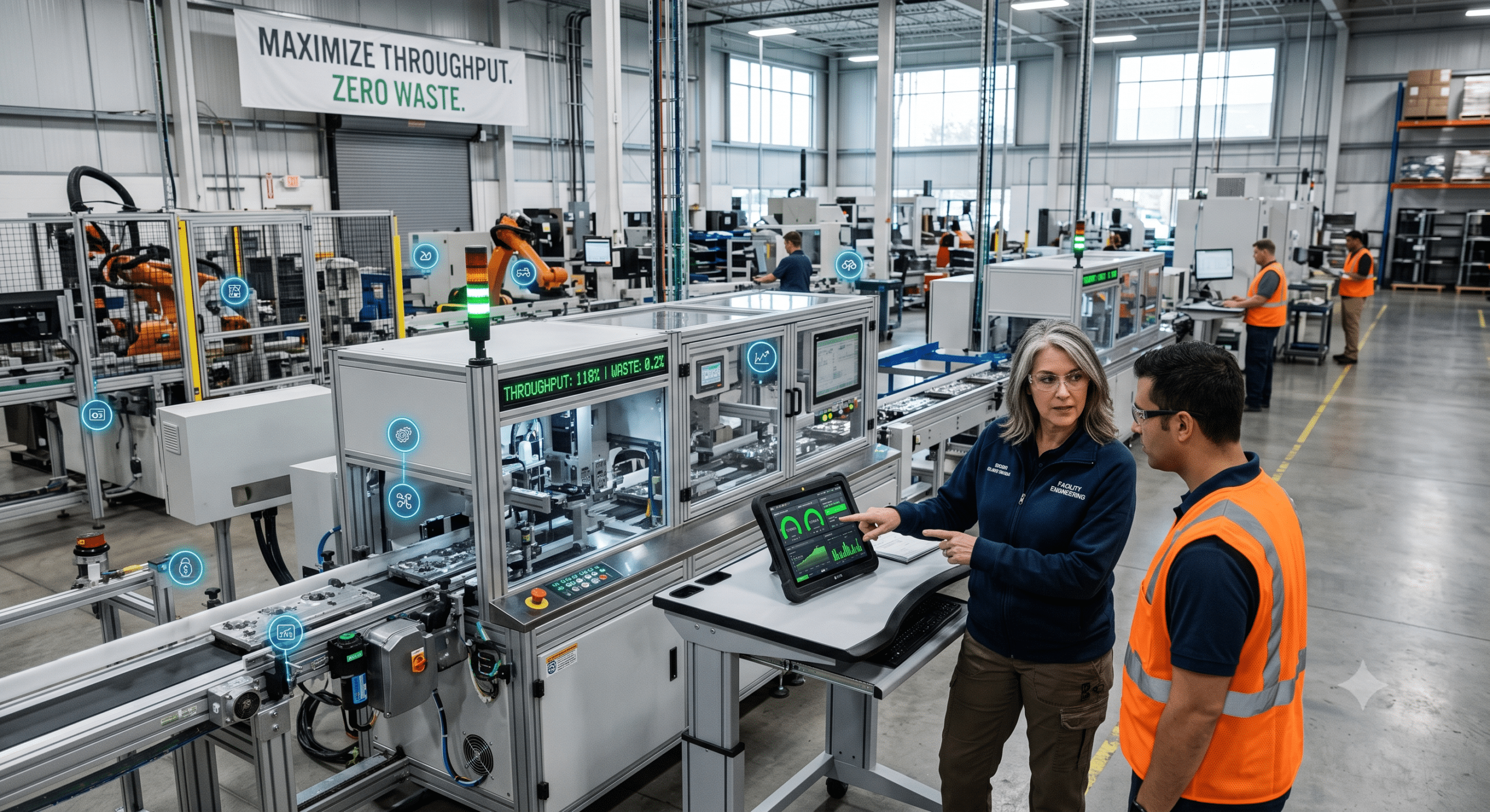 Asset lifecycle management dashboard monitoring industrial equipment performance and maintenance.