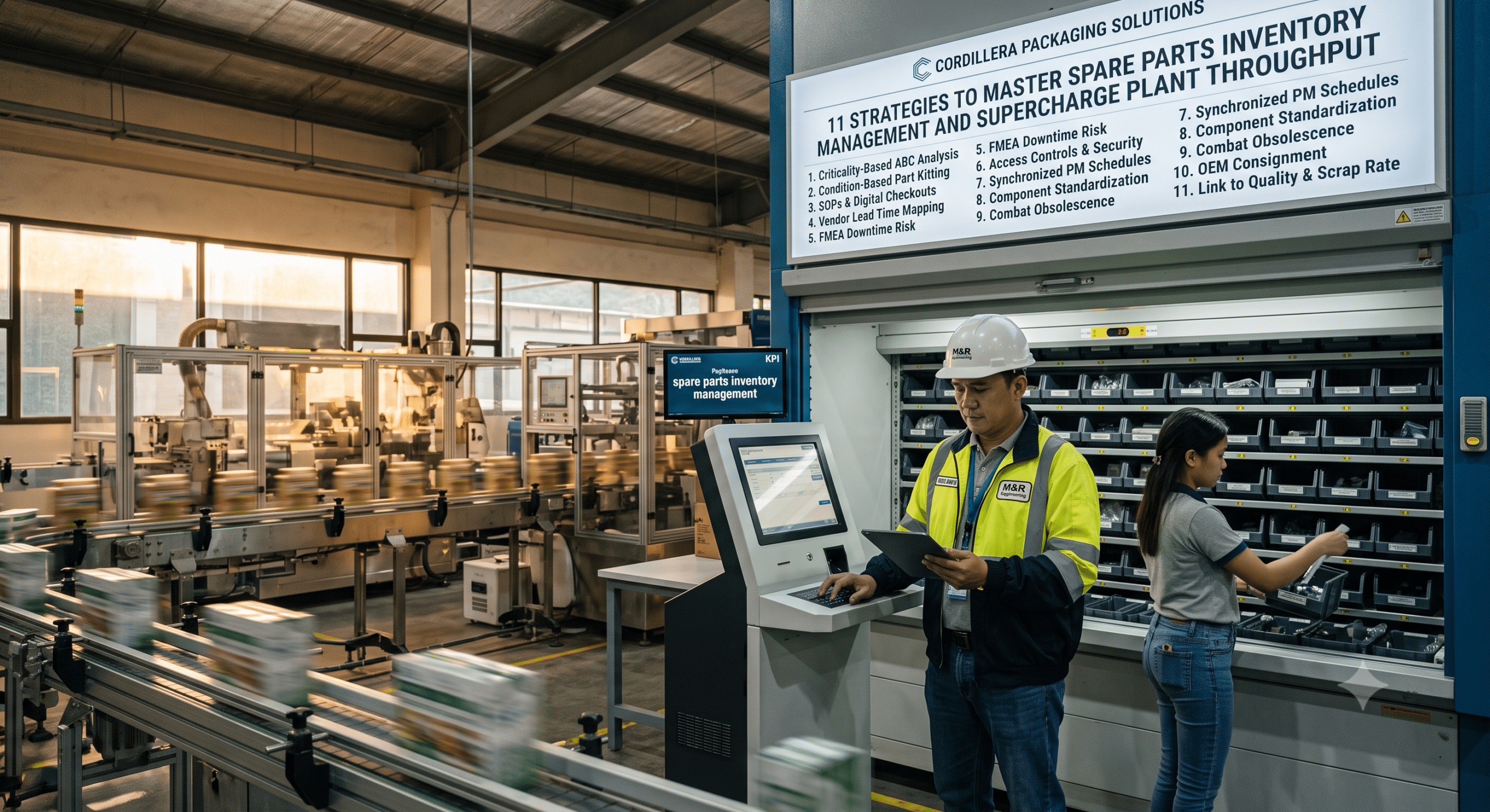Spare parts inventory management system supporting industrial maintenance and equipment reliability.